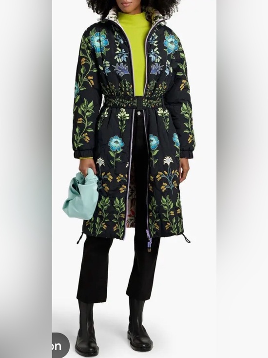 FARM Rio Jackets & Blazers - ⭐️NWT Farm Rio Black Winter Garden Reversible Puffer Coat⭐️